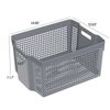 Cand 6-Pack Stackable Plastic Woven Basket Organizer, Large Stacking Storage Bin