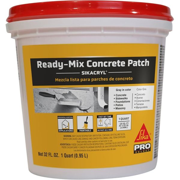 Ready-Mix Concrete Patch Gray For Repairing Cracks & Spalls 1 Qt-BOX SCRATCHED