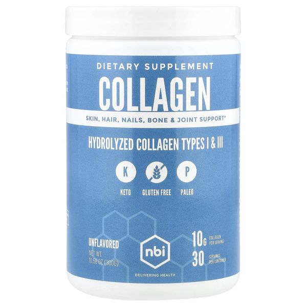Hydrolyzed Collagen Types I & III, Unflavored, 10.58 oz (300 g)