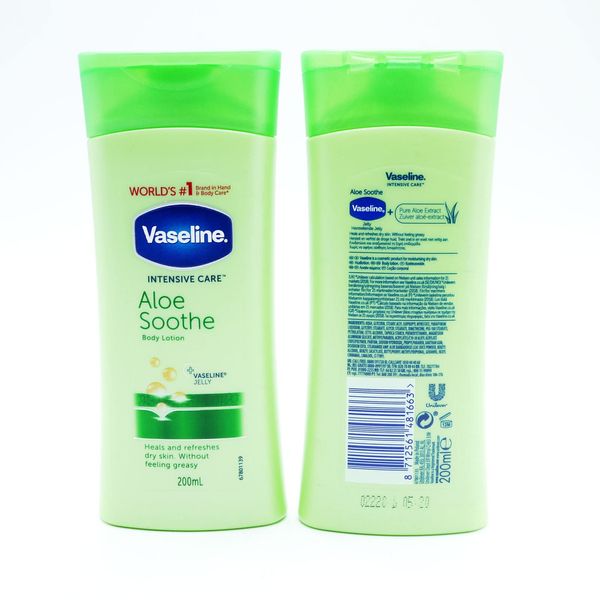 Vaseline Essential Moisture Aloe Fresh Light Feeling Lotion, 200 ml (3er Pack)
