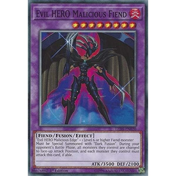 LED5-EN020 1st Edition Evil HERO Malicious Fiend Common Trading Card