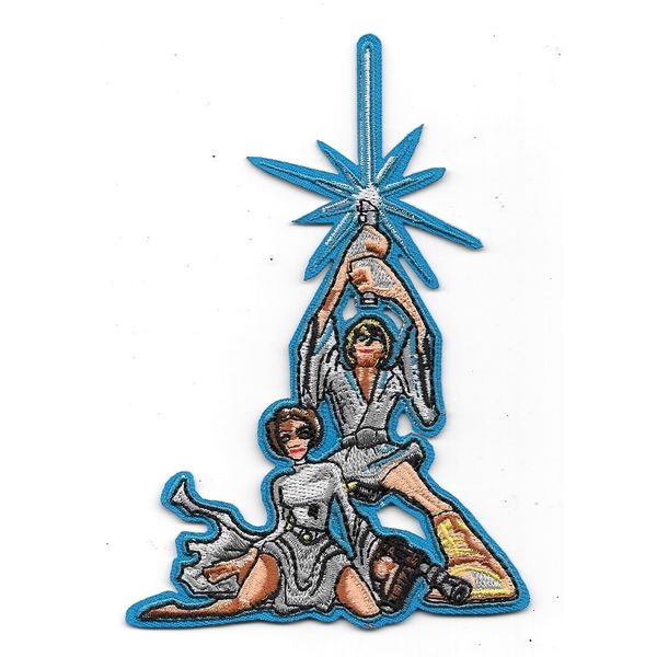 Star Wars Luke Light Saber & Leia Classic Poster Image Embroidered Iron On Patch