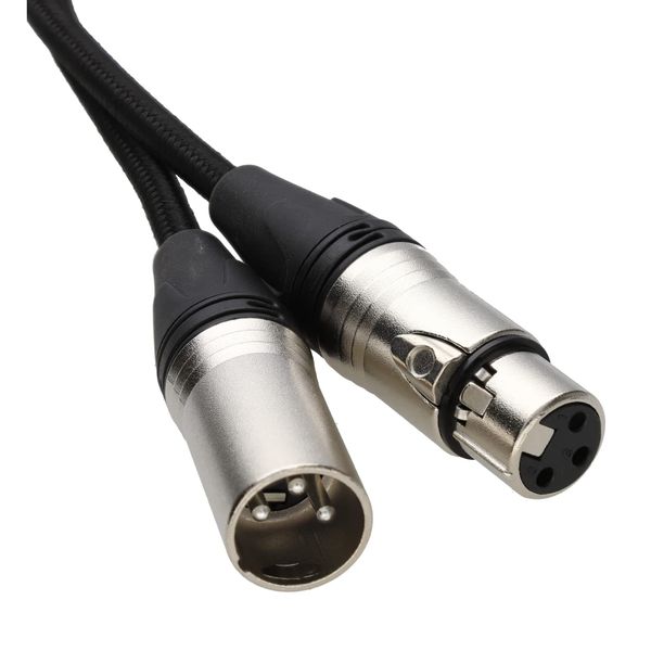 Braided XLR Microphone Patch Lead Durable Low Noise Tangle Free Cable Black 6m [6 metres]