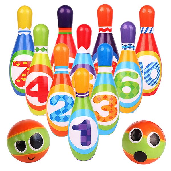 ToyVelt Kids Bowling Set - with 10 Bowling Pins & 2 Balls - Educational Early Development Indoor & Outdoor Games Set - for Toddlers & Infants Boys & Girls Ages 3,4,5-12 Years Old