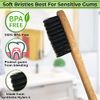 EveEco 4 Count I Bamboo Toothbrush I Soft Bristles Best for Sensitive Gums I Charcoal I Vegan I Natural Wood I BPA Fee I Recyclable I Compostable I Biodegradable | Environmentally Friendly