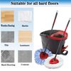 4 Pack Mop Replacement Heads for O-Ceda Mop Replace Head EasyWrin Spin Mop Heads Replacements, Microfiber Spin Mop Refills, Machine Washable and Easy-to-Replace (1-Tank System)