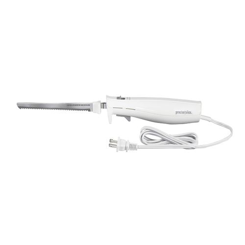 Proctor Silex Easy Slice Electric Knife for Carving Meats, Poultry, Bread, Crafting Foam and More, Lightweight with Contoured Grip, White, (74312)
