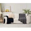 Longhui bedding Chunky Cable Knit Throw Blanket Lightweight Grey 100% Organic...