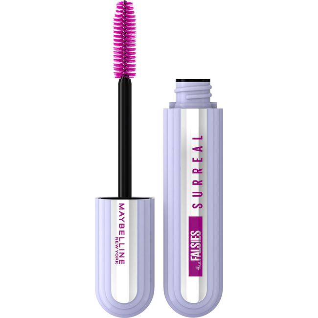 Maybelline New York Mascara mit Falsche Wimpern Effekt, Mit Hybrid Faser Techologie und verlängernder Helix Bürste, The Falsies Surreal Mascara, Schwarz, 10 ml