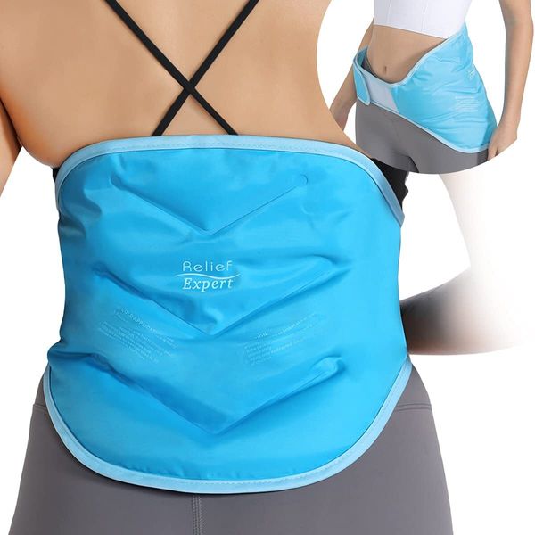 Double Sided Gel Cold Pack Reusable Ice Pack for Waist, Back,  Adjustable Strap