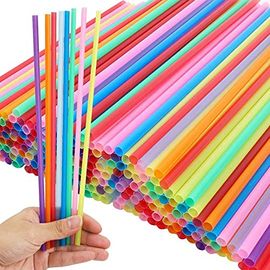 100Pcs 10.3 inch Colorful Extra Long Flexible Drinking Straws