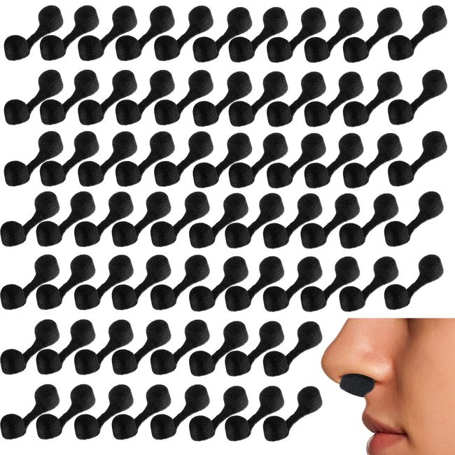 150 Pieces Nose Plug Filter Bulk Disposable Nose Dust Filters Nostril Filters Spray Nose Filter Sponge Nose Plugs for Women Men Sunless Spray Tanning Outdoor Dust Construction Areas (Black)