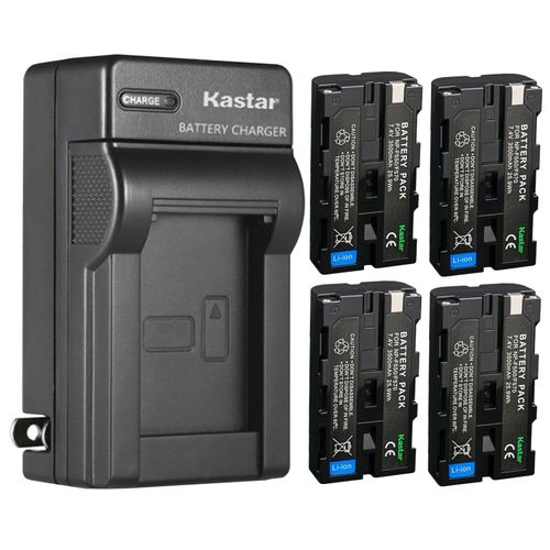 Kastar 4-Pack F580 Battery 7.4V 3500mAh and AC Wall Charger Replacement for Neewer Camera Field Monitor, SmallHD On-Camera Monitor, Portkeys, VILTROXX On-Camera Monitor, Desviewi Camera Field Monitor