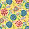 Caravan Yellow Floral Medallion Vines 12 Inch repeat Studio E  BTY 44" Wide