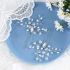 Handcess Bride Wedding Crystal Hair Pin Silver Pearl Bridal Hair Accessories Rhinestone Hair Pieces for Bride and Bridesmaids(Pack of 2) (Silver)