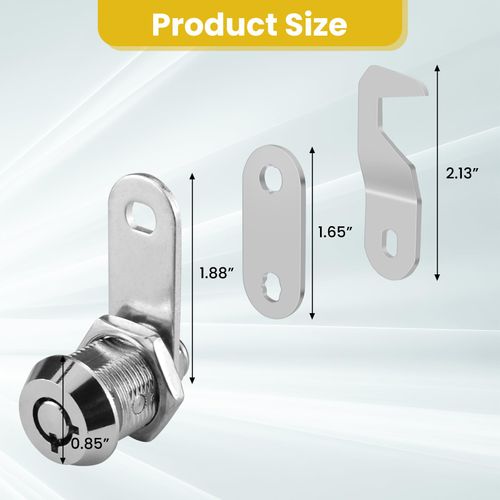 UBANU 1 Pack Toolbox Lock with Keys, Chrome Finish Zinc Alloy 5/8" Tubular Cam Lock with Keys for RV Storage Compartment Door, Mailbox, Electrical Cabinet Replacement