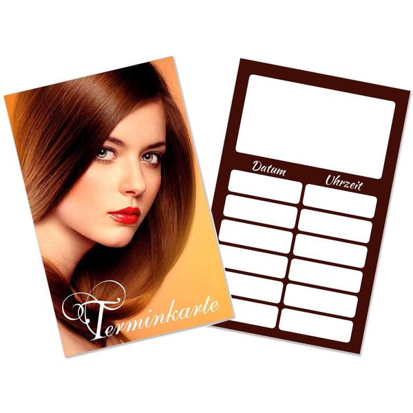 250 Terminkarten für Friseur Haarstudio Coiffeur Hairstylist Frisör, UV-Lack, Inkl. Kartenspender