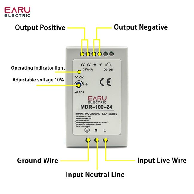 Input 100 240V 50 60hz Switching Power Supply Output 5V 20A 100W