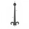 Dummy Door Strap Hinge Fleur De Lis 15.5" Rust Resistant Black Hinges