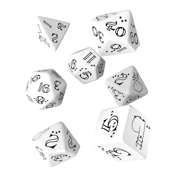 Q-Workshop Bright Llama Dice Set (White & Black)