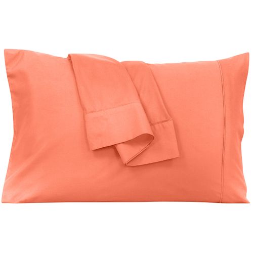 Royale Linens King Pillowcase Set of 2 - Bed Pillow Cover - 20" x 40" -Coral Pillowcases - 1800 Brushed Microfiber, Wrinkle & Fade Resistant - Soft & Cozy- King Size Pillow Case (King, Coral)