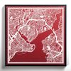 Istanbul Paper Cut Map White 30x30 cm Paper Art