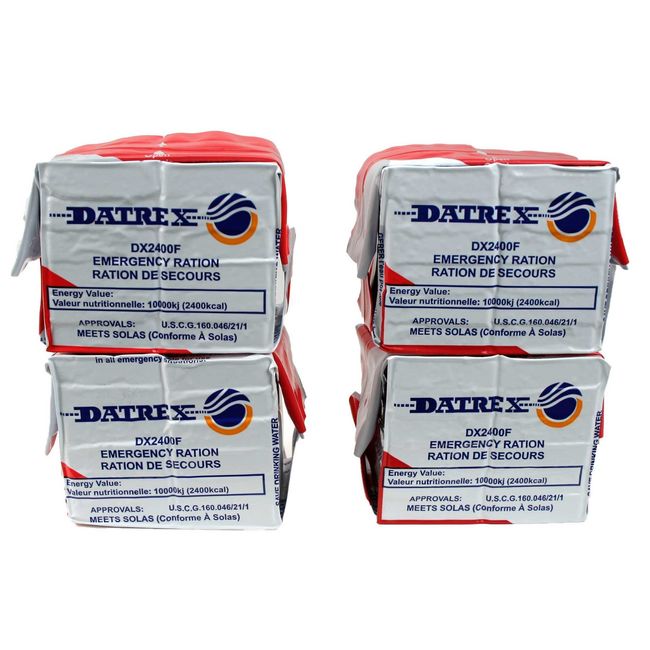 Datrex Emergency Survival 2400 Calorie Food Ration Bar (Pack of 4), 48 Bars