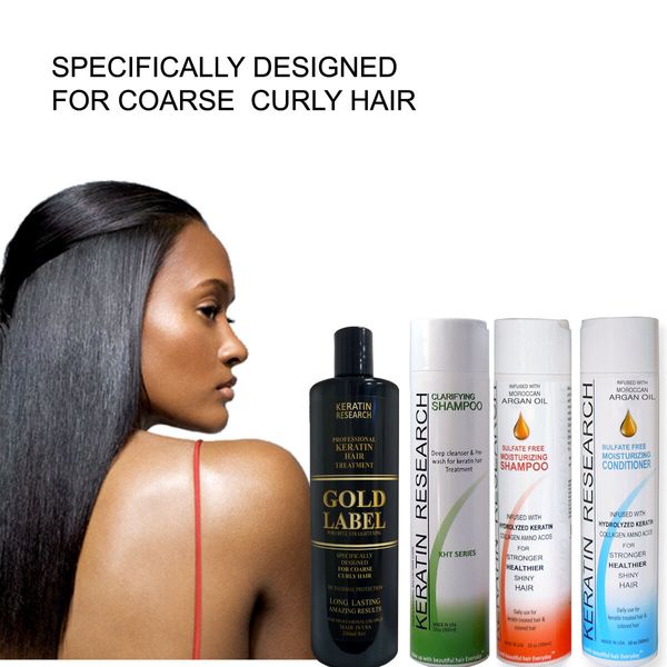 Gold Label Powerful Brazilian Keratin Blowout Hair Complex Treatment Large Kit