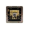 Soho Lighting Brushed Brass Gold 1 Gang Telephone Master Socket, BT Black Insert Screwless