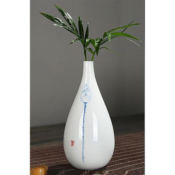 Flower vase, stylish, small, ceramic, vase for one flower, artificial flower, flower arrangement, ceramic base, Φ6cm x H12cm