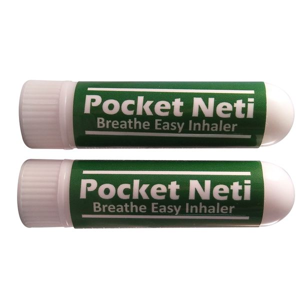 Pocket Neti Breathe Easy Himalayan Salt Aromatherapy Sinus Inhaler 2 Pack with Essential Oils.