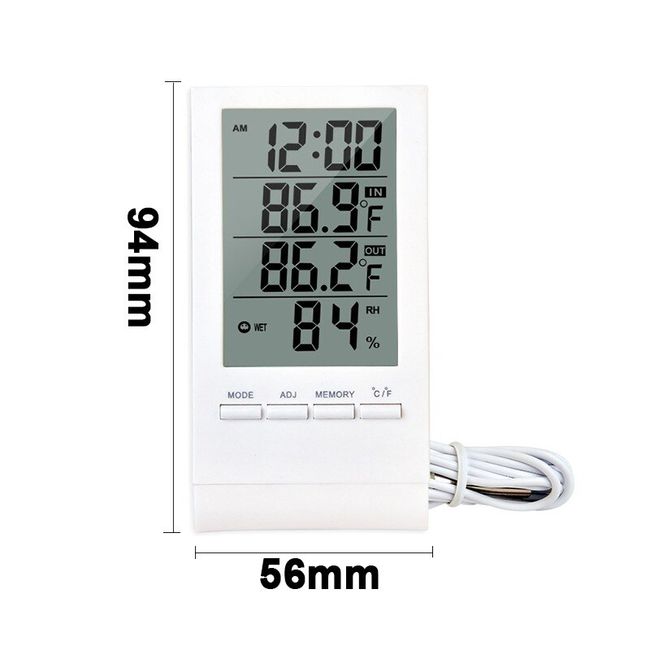 Digital Hygrometer With Thermometer And Plants On Chest Of Drawers