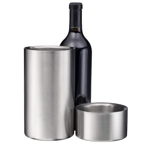 Tiger Chef Wine Bottle Chiller Cooler Set: Double Wall Stainless Steel Wine Cooler and Coaster Keep Wine at Perfect Temperature