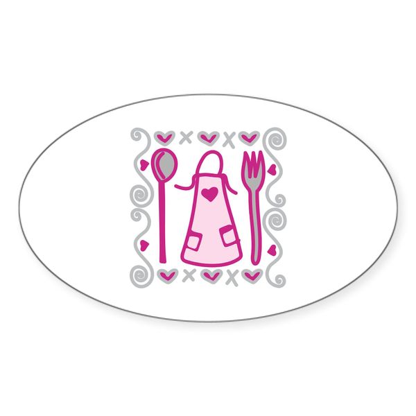 CafePress Apron Sticker Sticker (Oval 50 pk)