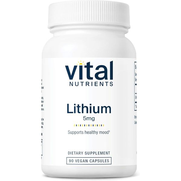 Vital Nutrients Lithium Orotate 5Mg | Memory & Mood Support | 90 Capsules