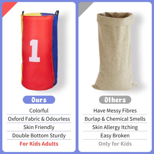 4PCS Outdoor Games Potato Sack Race Bags for Kids and Adults, Lawn Games for Outside Backyard Field Day Picnic 4th of July Activities Birthday Party Games Easter for Kids and Family (Pack of 4)