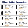 Durable 202 PCS Vacuum Caps Assortment - Prevent Leakage in Automotive Projects