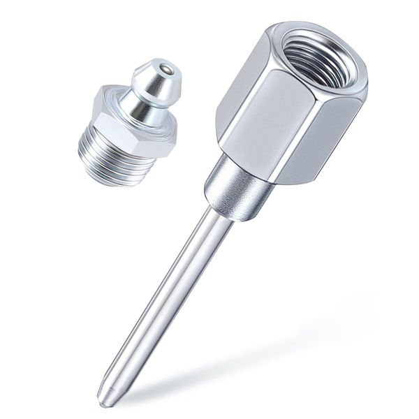 Grease Needle Nozzle,Grease Gun Needle Tip,Industrial Grade Narrow Needle Greaser Dispenser,Needle Grease Fitting w/1/8" NPT Threads