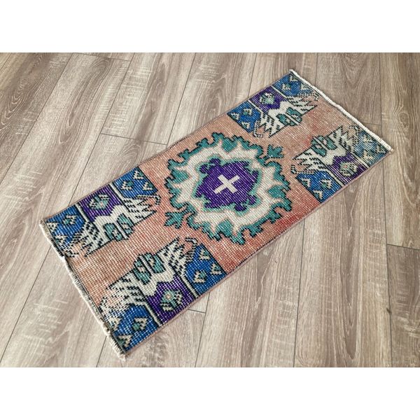 Doormat Rug, Boho Deco, Handmade Rug, Home Decor, Carpet, Wool Rug 1,2 x 2,9 ft