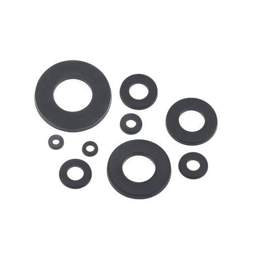 Sutemribor Nylon Flat Washer Assortment Set 600 Pieces, 9 Sizes - M2 M2.5 M3 M4 M5 M6 M8 M10 M12, Black
