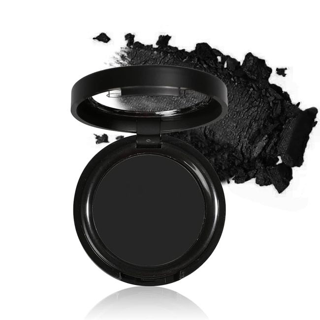 Mysense Single Matte Black Eyeshadow,Pressed Fine Powder Eyeshadow,High Pigment Longwear Single Black Eye Make up for Day&Night (02)