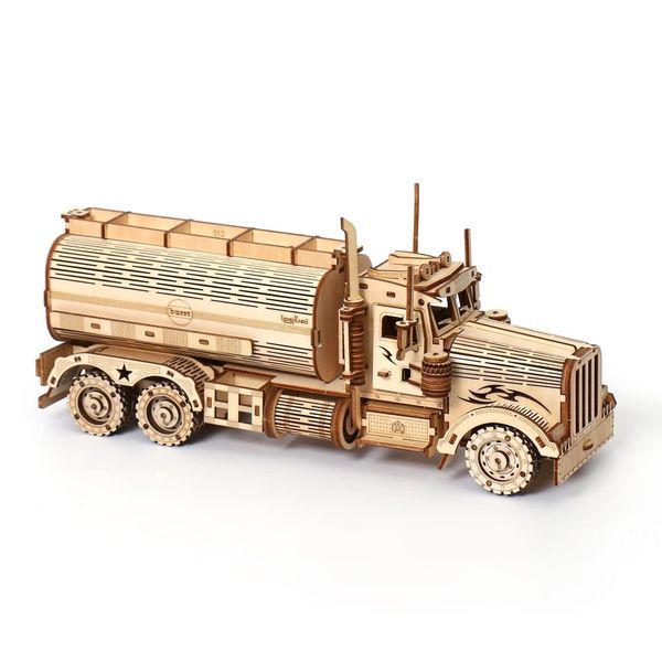 3D Wooden Puzzle, Tanker Truck, Mechanical Model Kits for Adults