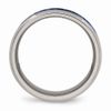 Chisel Titanium Polished W/Blue Carbon Fiber Ring Size 8