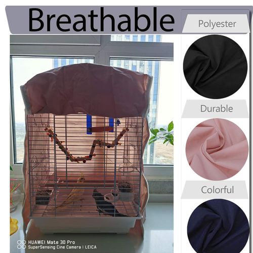 QBLEEV Birdcage Cover, Parrot Cage Night Cover Shade, Pet Universal Blackout Windproof Light-Proof Sleep Reduces Distractions Night Accessories Cloth Without Cage-14.1x18.5x26.7in (LxWxH)
