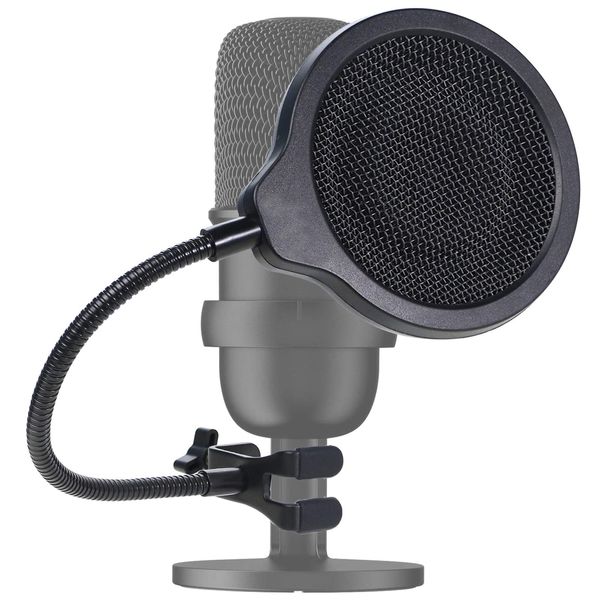 Mikrofon-Popschutz für SoloCast - Dreilagiger Pop-Filter mit flexiblem 360-Grad-Schwanenhals-Clip und stabilisierendem Arm, kompatibel mit dem HyperX SoloCast-Mikrofon von YOUSHARES