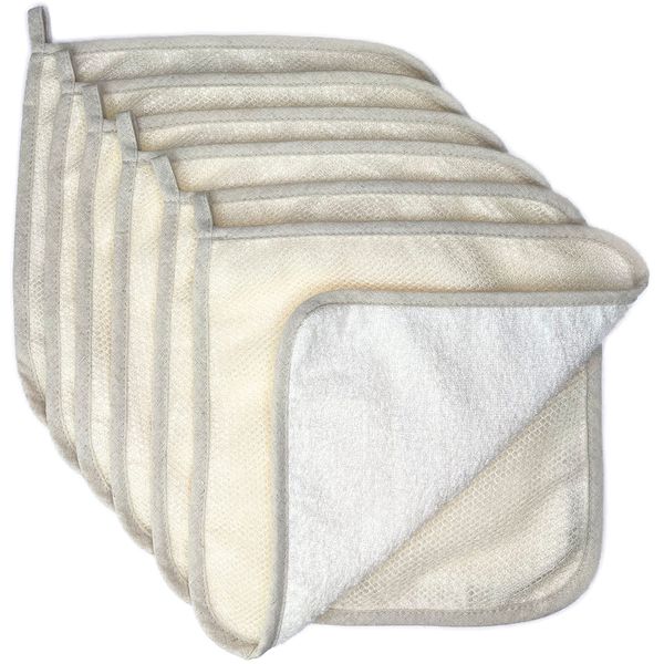 PPHAO BASIC - Large XL Soft Weave Washcloth for Face - Cotton Washcloths - Exfoliating Washcloths for Dead Skin - Washcloths Scrubber for Body and Face - Towel - 6 Pack