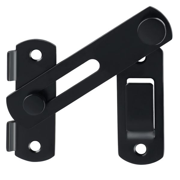 Sayayo Thicker Gate Lock Black Door Latch Small Gate Bolt Sliding Door Lock for Wooden Gates Internal Door Garden Stainless Steel, EMS9500-B