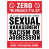 Caledonia Signs 27116K Zero tolerance - harassment, racism, aggression