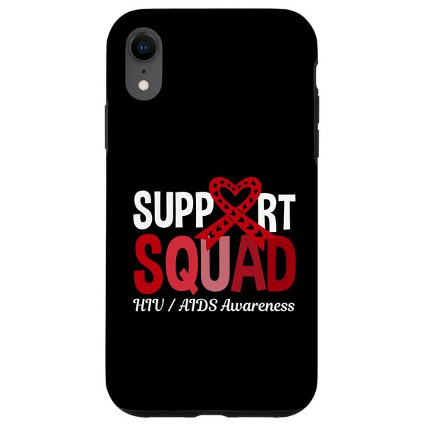 iPhone XR Support Squad HIV AIDS Awareness Red Ribbon Heart Case