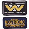 Weyland Yutani Nostromo U.S.C.S.S Alien Patch [2PC Bundle-Hook Fastener-MLY7,Y8]